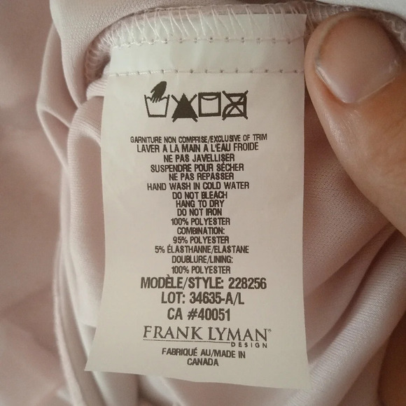 Frank Lyman Montreal Blush Pink Shift Dress Chiffon Overlay Size 6 NWT - Picture 7 of 8